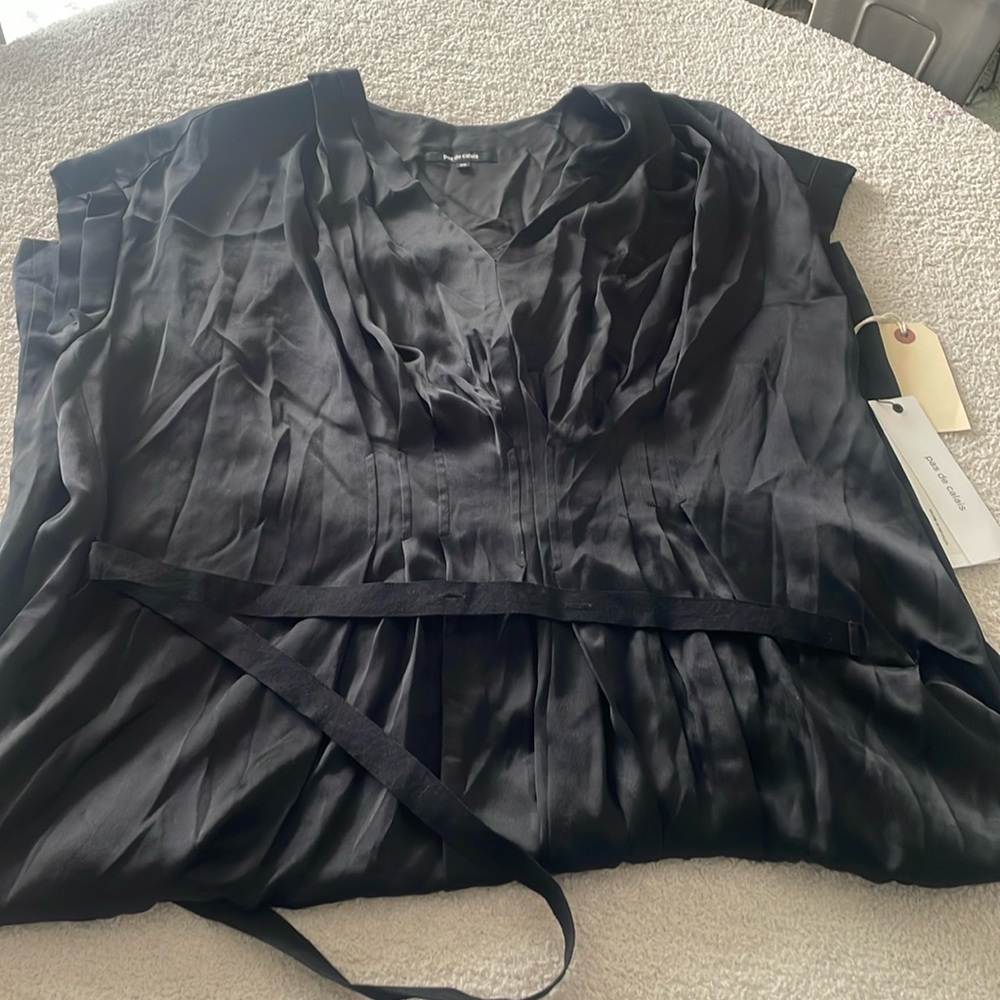 Pas De Calais black silk dress